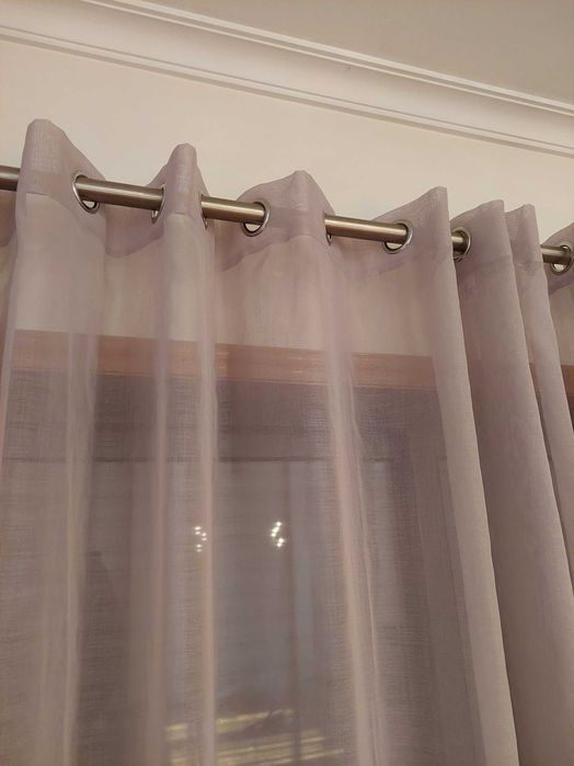 Varão de cortinado em inox + cortinado