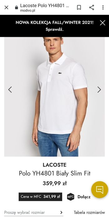 Lacoste koszulka polo XS slim fit