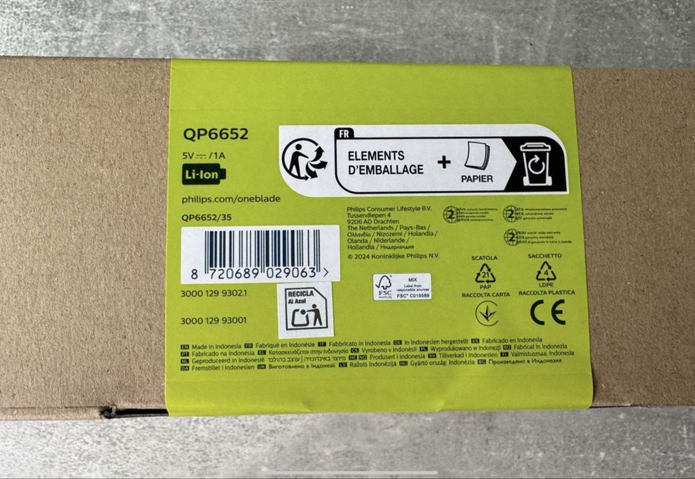 Тріммер для бороди i тіла philips oneblade QP6652/35