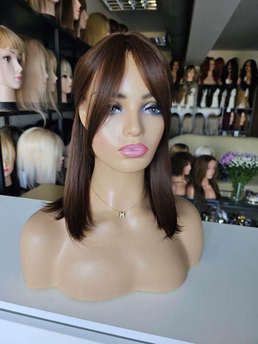 NOWOŚĆ topper Nel kasztanowy brąz 42 cm naturalny efekt uzupełnienie