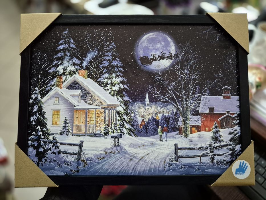 Obrazy LED świąteczne zimowe