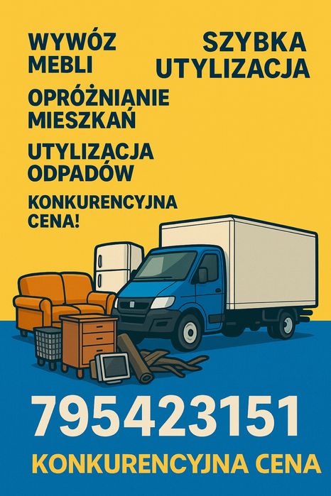 Wywóz śmieci, mebli, papy, opróżnianie mieszkań, rozbiórki, gruz