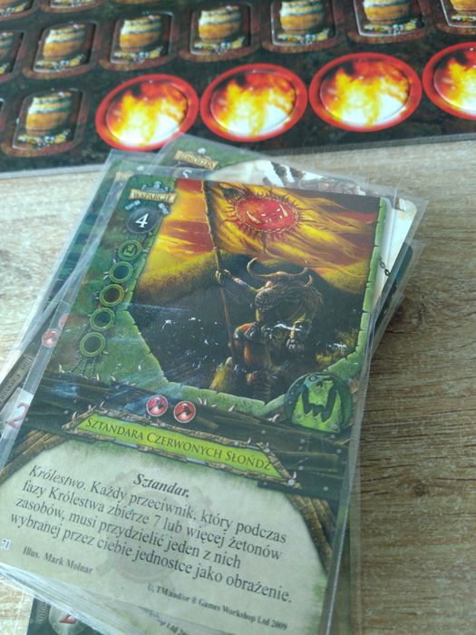 WARHAMMER Inwazja LCG PL 100% komplet (+protektory na karty/stolice+insert+beczki)