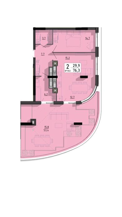 Продаж квартири з виглядом на озеро та терасою