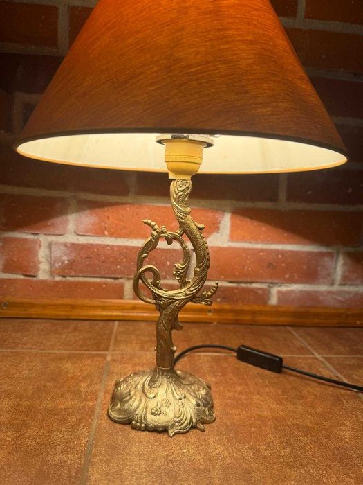 Lampa nocna z abażurem (świecznik)