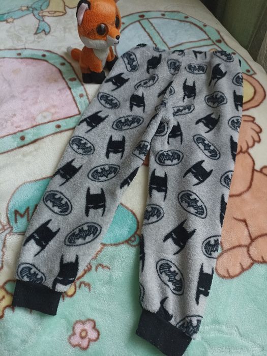 Теплі флісові штани бетмени піжама для хлопчика дівчинки 3-4років