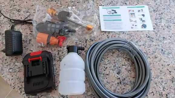 Lavadora de Alta Pressão Portátil Sem Fios (Kit Completo) - Novo