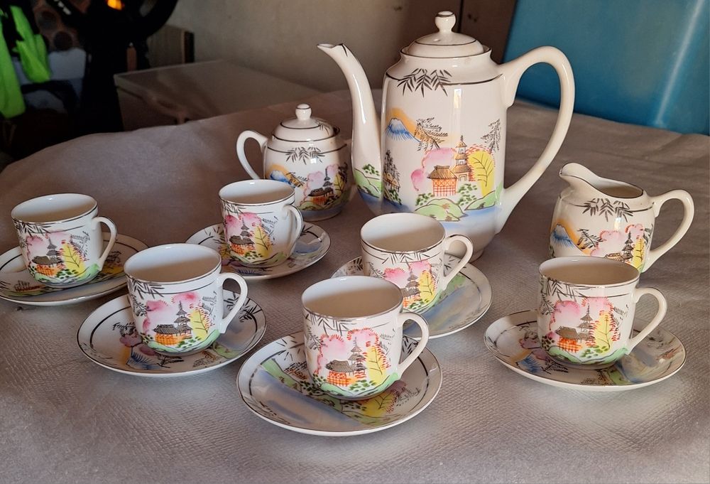 Servico café antique modelo Ritz China pintado a mão
