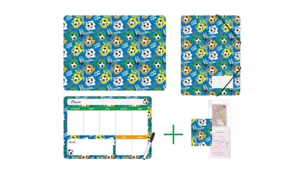 Zestaw szkolny z nadrukiem Football Biurfol