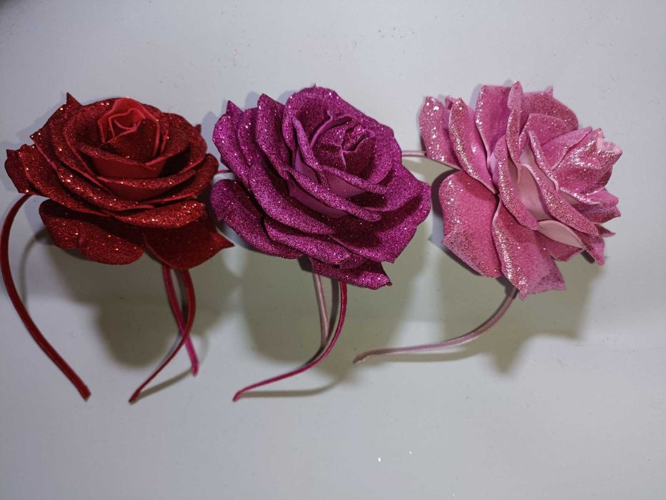 Обруч троянда рожева розочка до костюма квіточка рожева троянда.