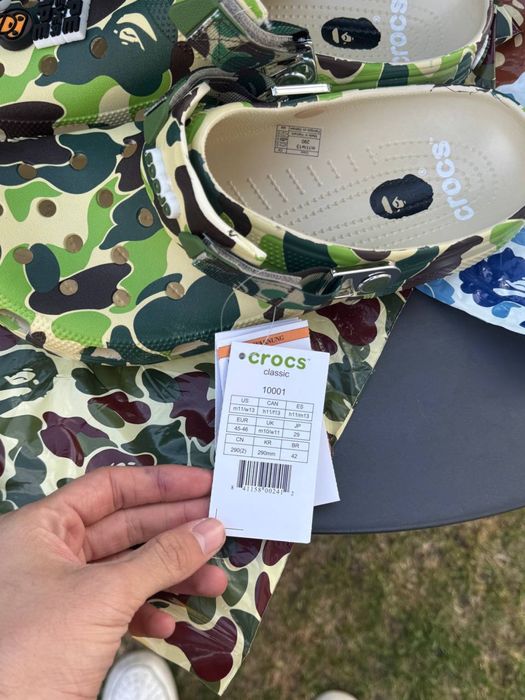 Кроксы Bape мужские черные летние Кроксы Бейп мужские спортивные синие Crocs Bape зеленые | Крокси Бейп літні чоловічі чорні Crocs Bape шлепки Бейп