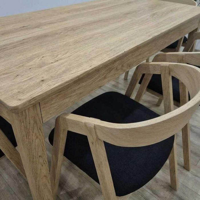 Stół dębowy Frey (lite drewno) - rozkładany, styl nowoczesny