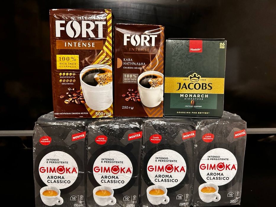 Кава натуральна смажена мелена Форт Fort  Gimoka/в зернах  Ambassador