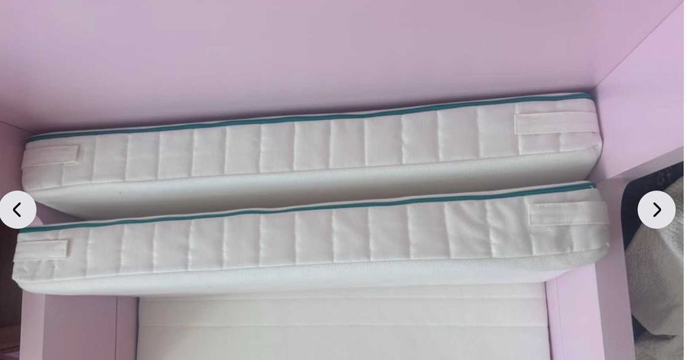 Cama Extensível IKEA BUSUNGE (Rosa) + Colchão INNERLIG