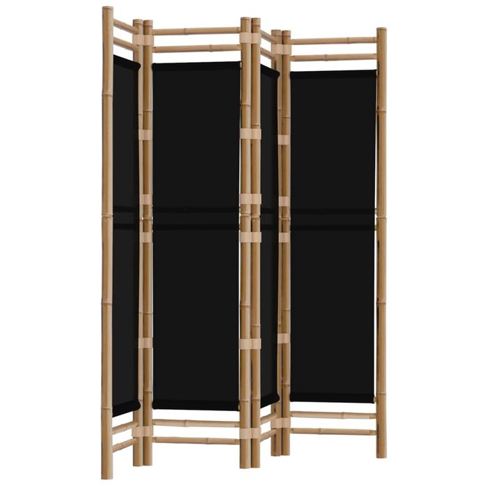 Vidaxl Składany Parawan 4-Panelowy, 160 Cm, Bambus I Płótno