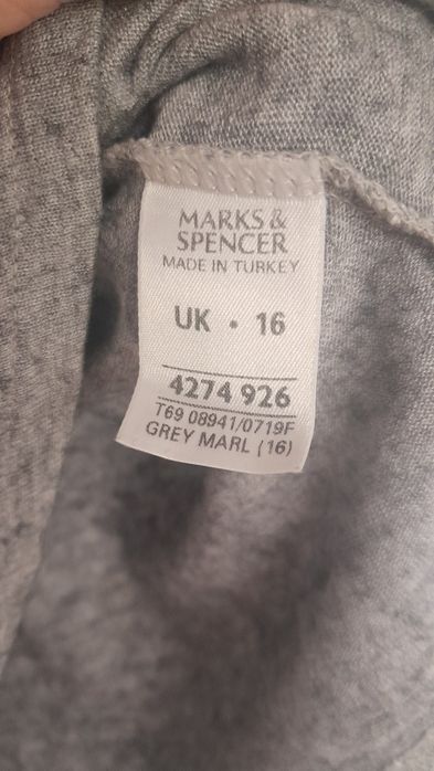 Bluzka Marks&Spencer szara sweter wiskoza i wełna dobry skład