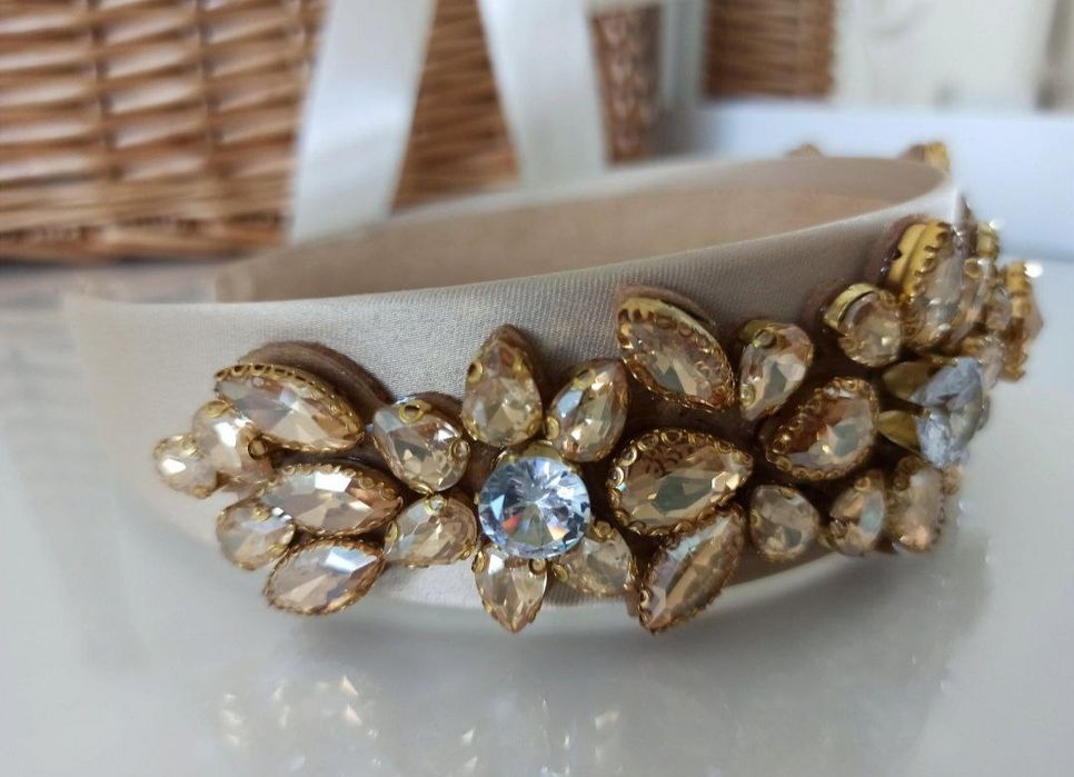 Шикарний обідок з кристалами, діадема, обруч для волосся, пов'язка на