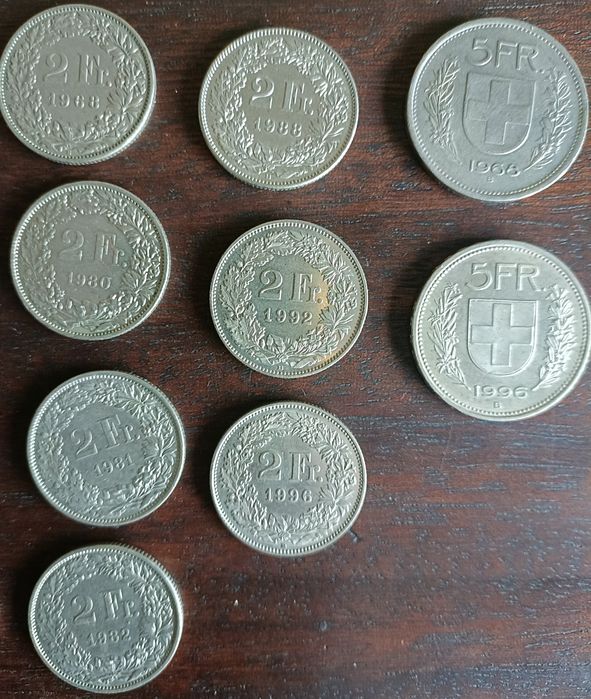 Moedas Europa. Suiça (Confederação Helvética). Franco Suíço
