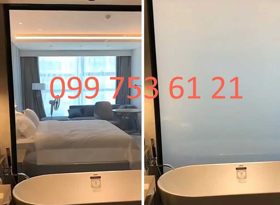 Умная пленка Smart film - затемняющая пленка для ванной, офиса, авто