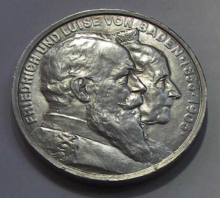 5 marek 1906 Badenia - Złote Gody - srebro - rzadka