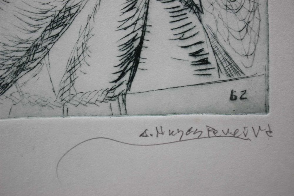 Quadro / Agua forte - Original - Nunes Pereira - Santo Antonio pombas