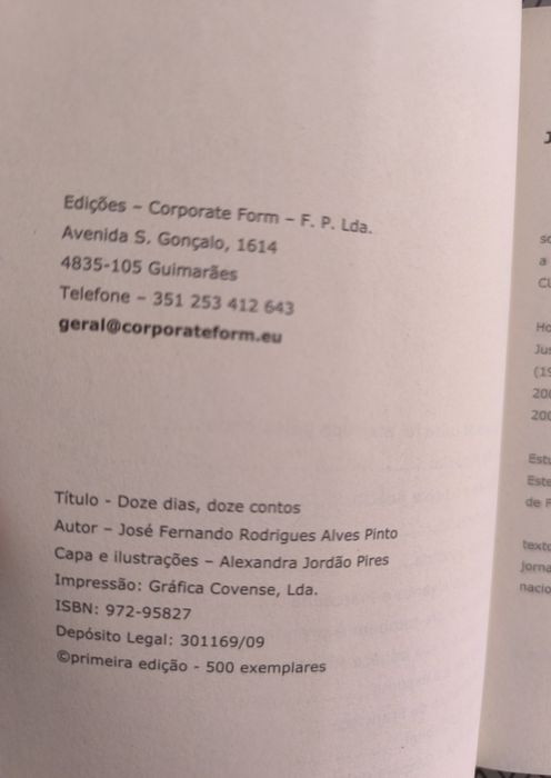 Doze dias, doze contos - José Fernando Alves Pinto