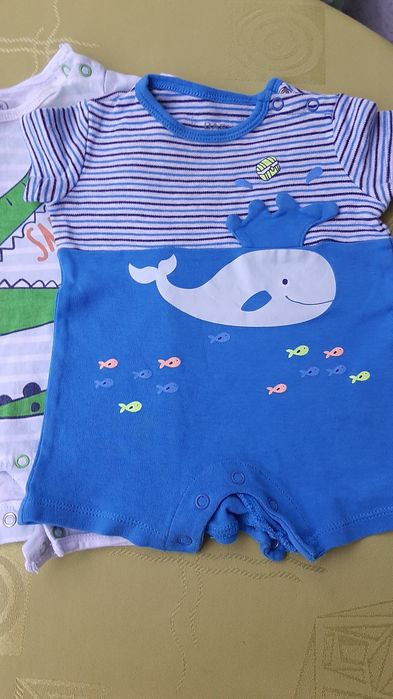 Pajacyki 3 sztuki i  bluzeczka na 62cm "Cool Club"