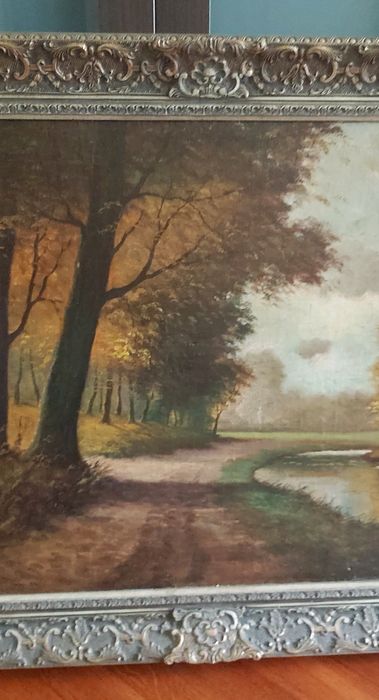 Obraz olejny na płótnie antyk.