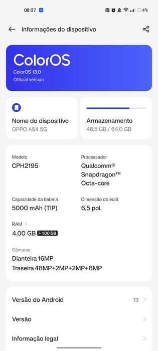 Vendo OPPO A54 em perfeitas condições