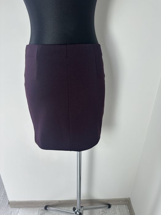 Bordowa mini spódniczka z zakładką rozm. S