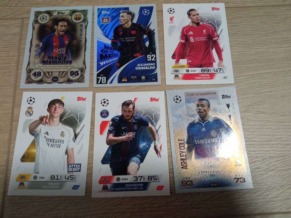 Karty piłkarskie topps match attax 6 kart