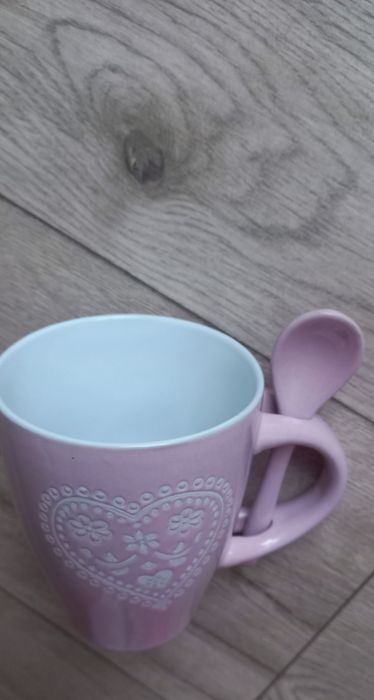 Kubek ceramiczny z łyżeczką