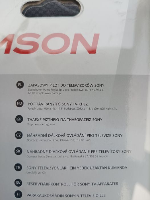 Pilot do telewizora  THOMSON ROC1128 do Sony + i chyba Samsung