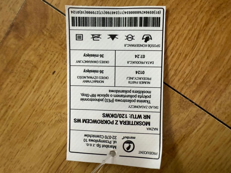 Moskitiera z pokrowcem WS