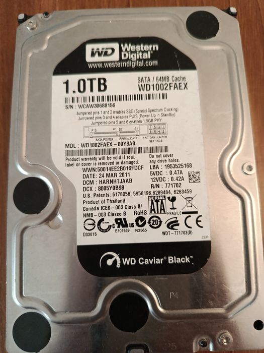 Disco rígido WD Caviar Black 1TB SATA 3.5