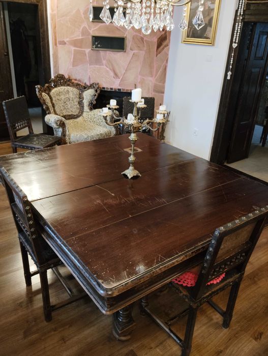 Rozkładany stół +6  krzeseł