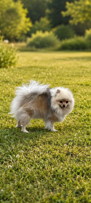 Szpic miniaturowy Pomeranian – rudo-sobolowy chłopczyk