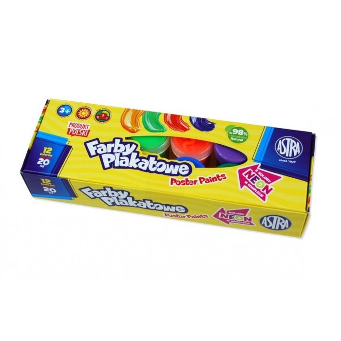 Farby Plakatowe Astra 12 Kolorów Astra Art-Pap