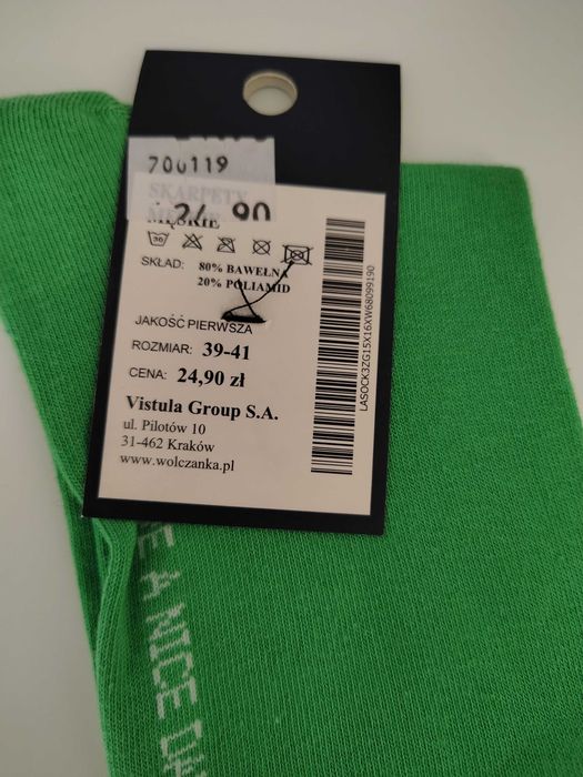 2 pary nowych skarpet Lambert 39–41 zielone z metkami