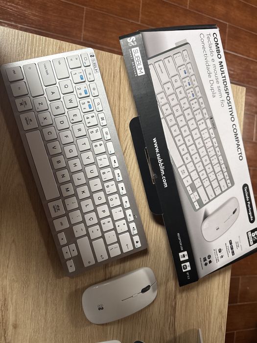 Teclado e mouse sem fio conectividade dupla