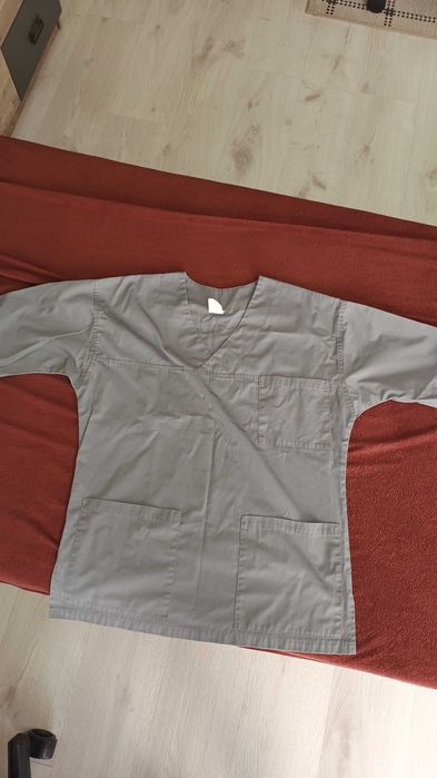 Szary komplet medyczny / scrubs Jullita | Bluza M + Spodnie L