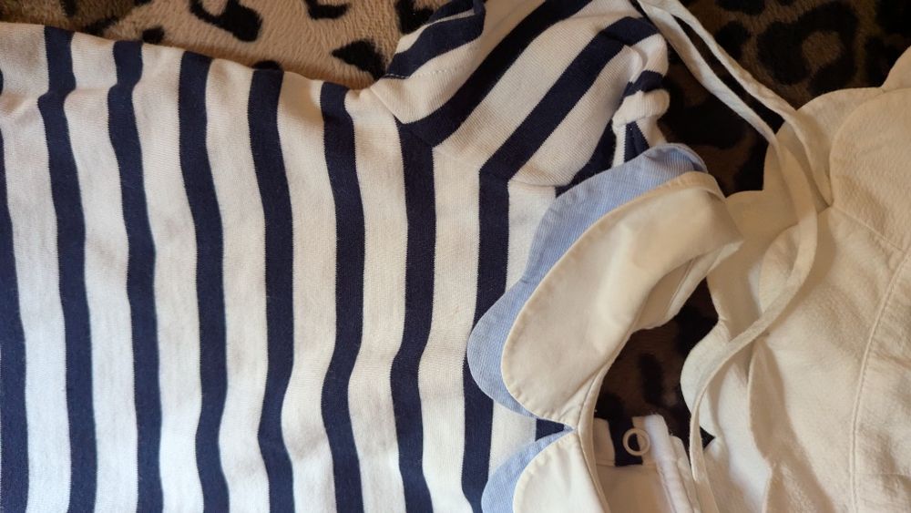 Conjunto Jacadi azul e branco