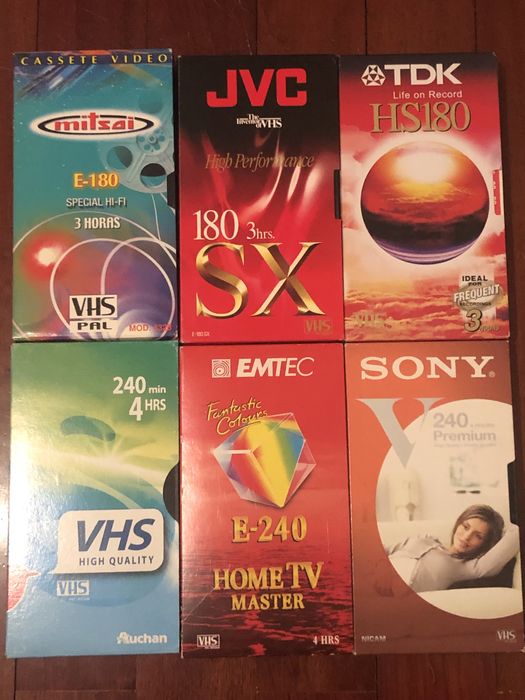Cassetes VHS 180/240 - 2/3€