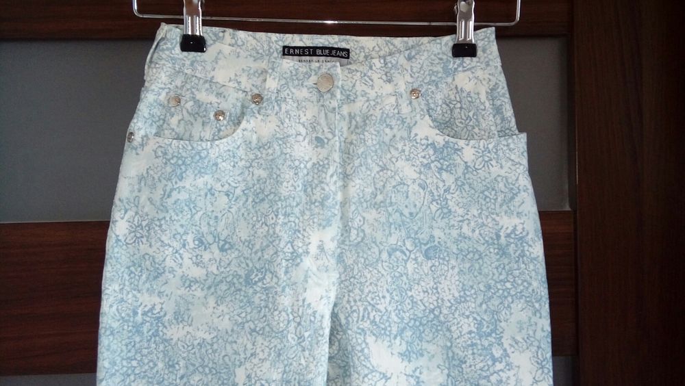 Spodnie z wysokim stanem 36 S Ernest Le Gamin Blue jeans rurki