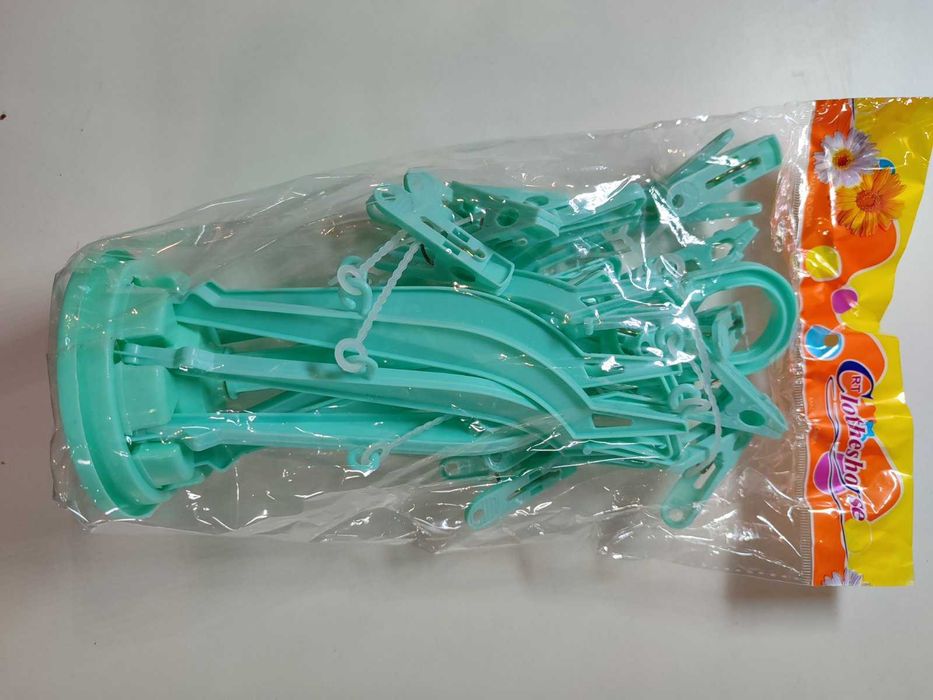 Сушилка, вешалка для белья, одежды круглая складная с прищепками