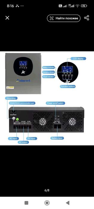 Гибридный инвертор ANINEREL 2 kw 12 v .