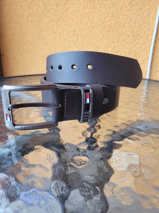 Brązowy męski skórzany pasek 135 cm