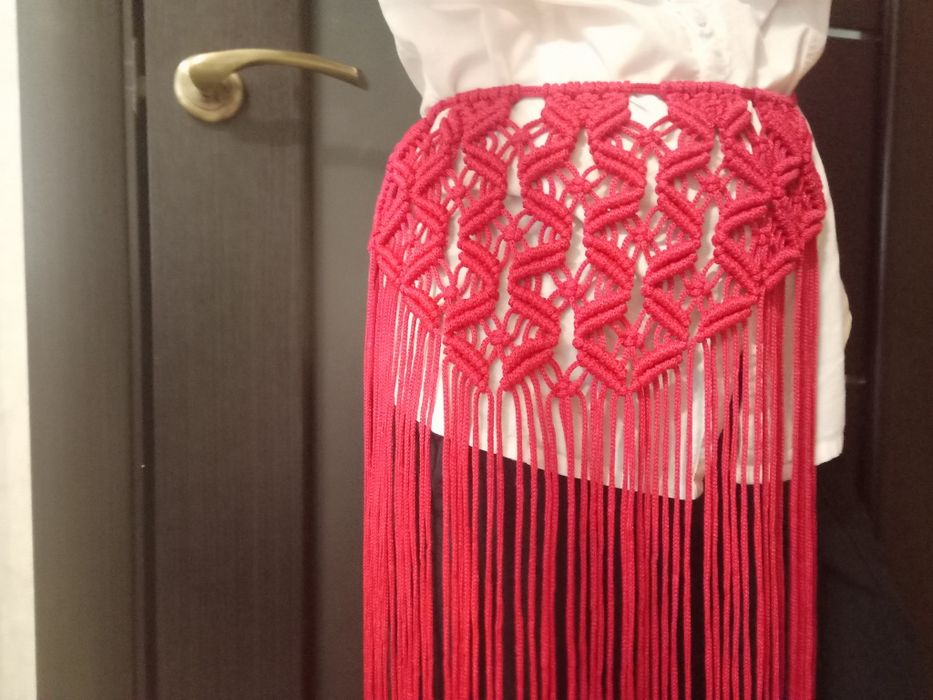 Пояс макраме припинда, серце