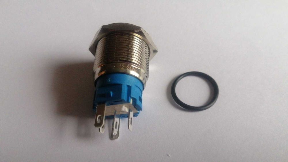 Кнопка антивандальна 12-24V, Ø 19мм, з підсвічуванням, без фіксації