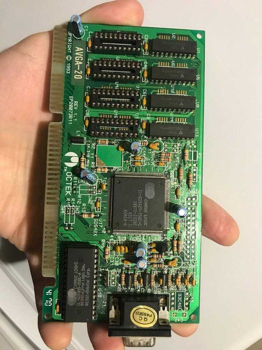 Вінтажна відеокарта Octek AVGA-20 Cirrus Logic CL-GD5420-75QC-C ISA
